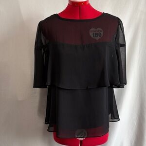 Elegant Black Layered Blouse MM385